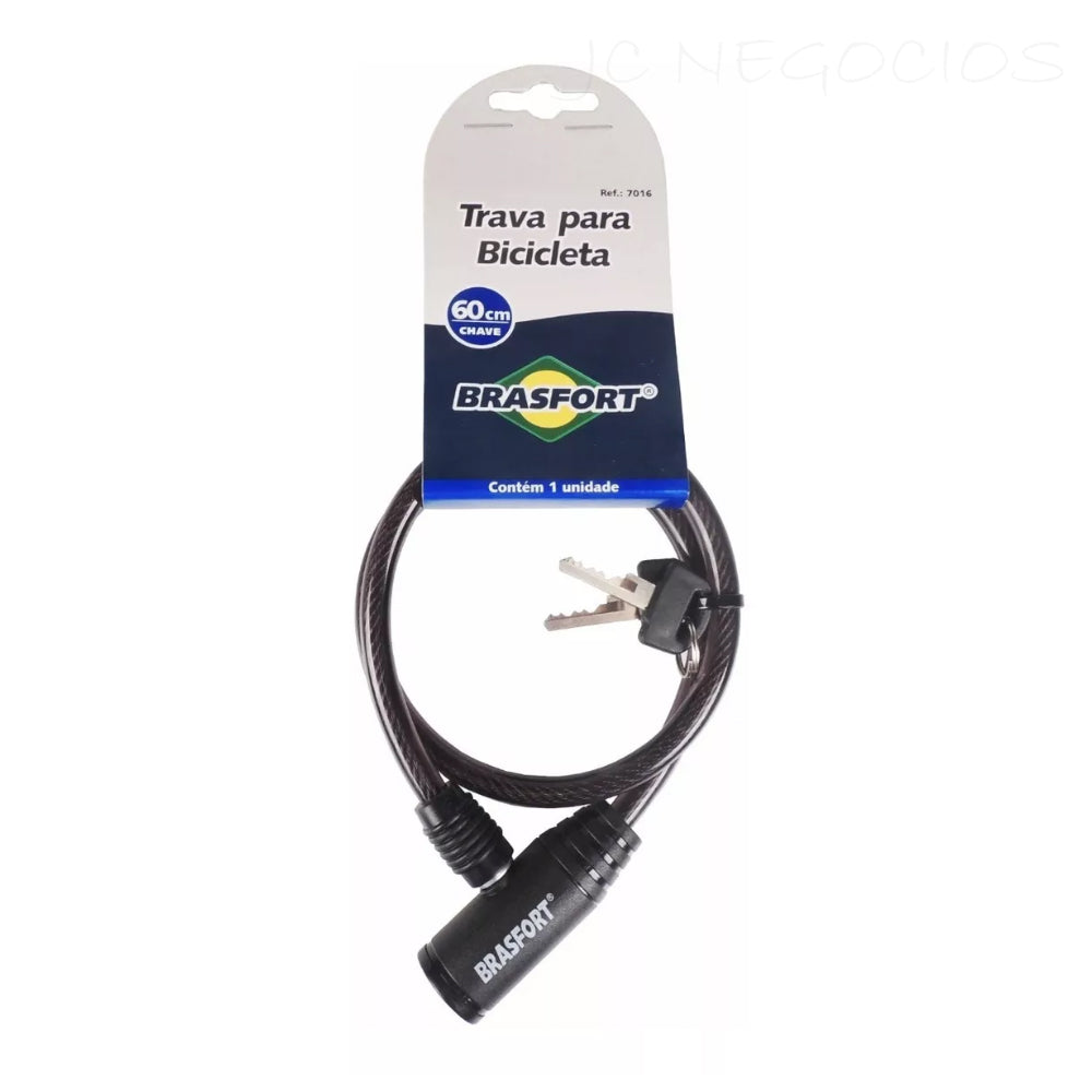 🔒 Cadeado Bicicleta 60cm Aço Trançado + 2 Chaves