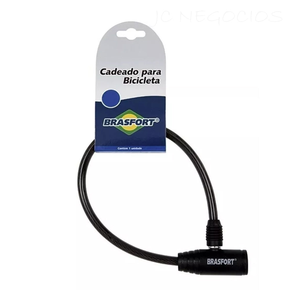 🔒 Cadeado Bicicleta 60cm Aço Trançado + 2 Chaves