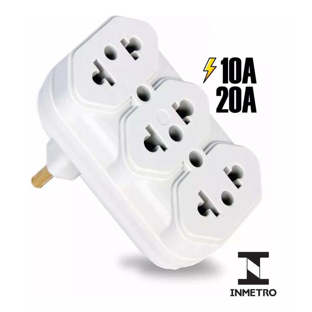🔌 Kit 3 Adaptadores 3 Tomadas 10A/20A/10A