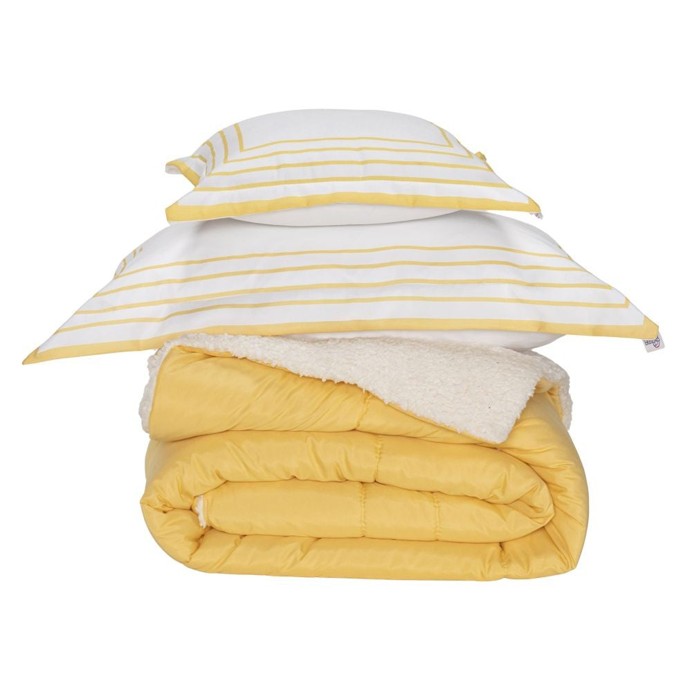🌞 Coberdrom Soft Solteiro Kit 3 Peças - Amarelo