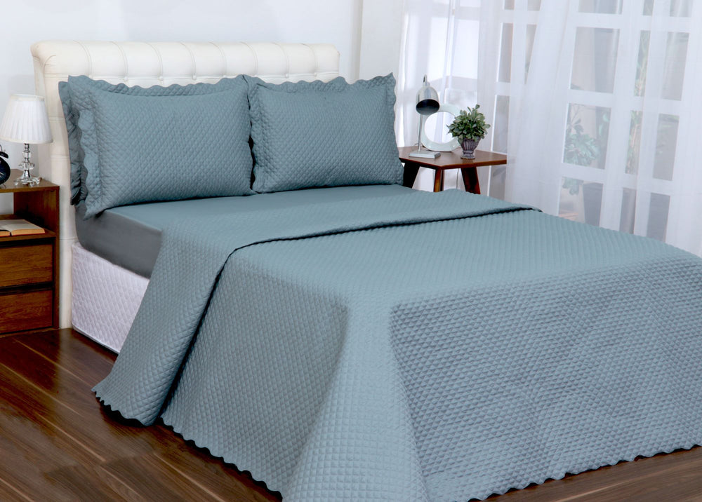 🛏️ Kit Cobreleito Classic Queen 3 Peças - Cinza