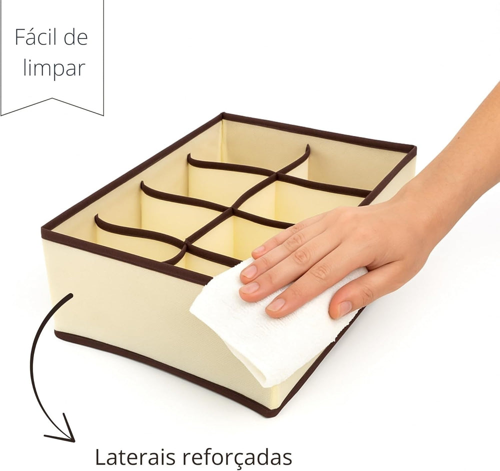 📦 Caixa Organizadora 32x24x12cm Bege TRC7878 - Empilhável
