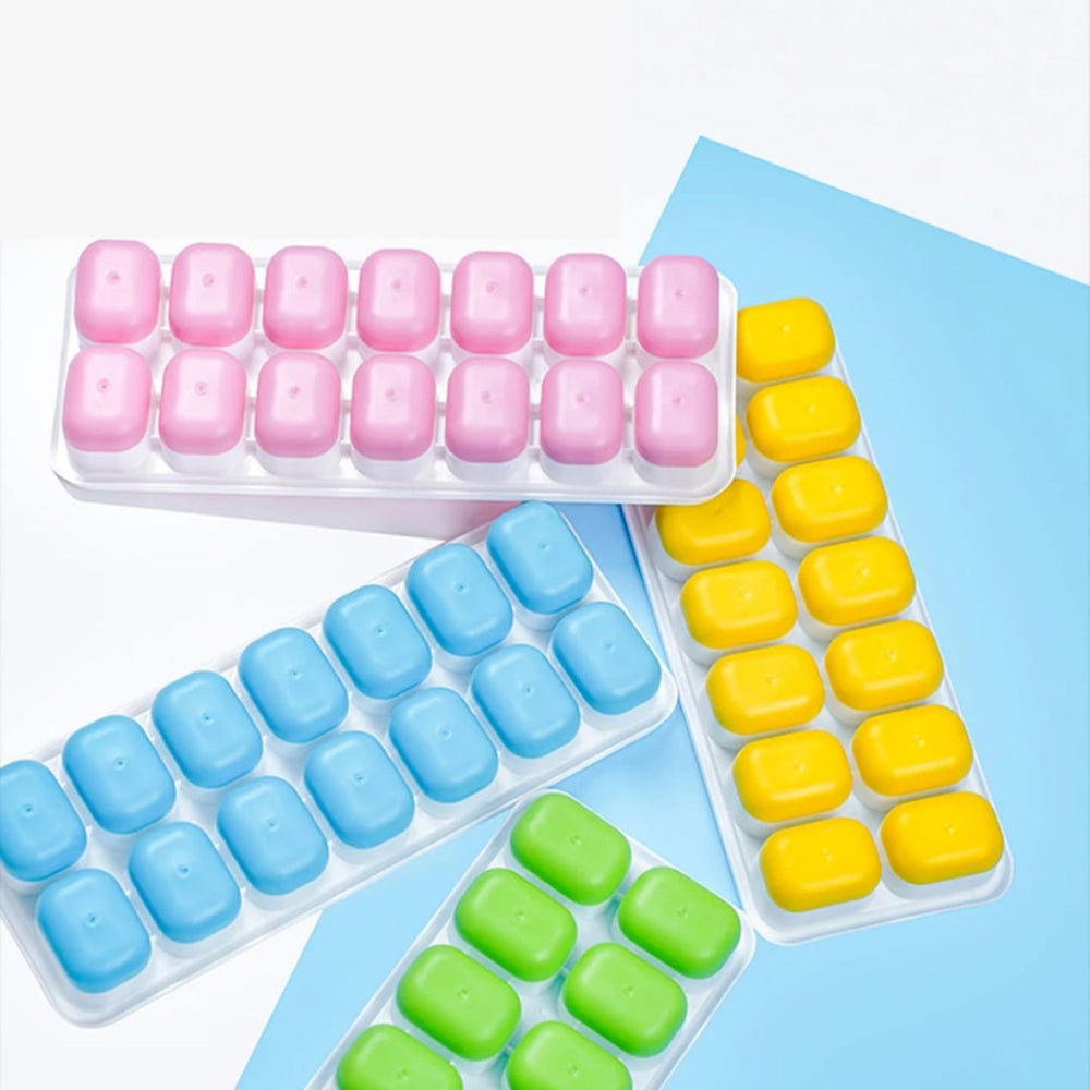 🧊 Forma de Gelo Silicone com Tampa - 4 Cores
