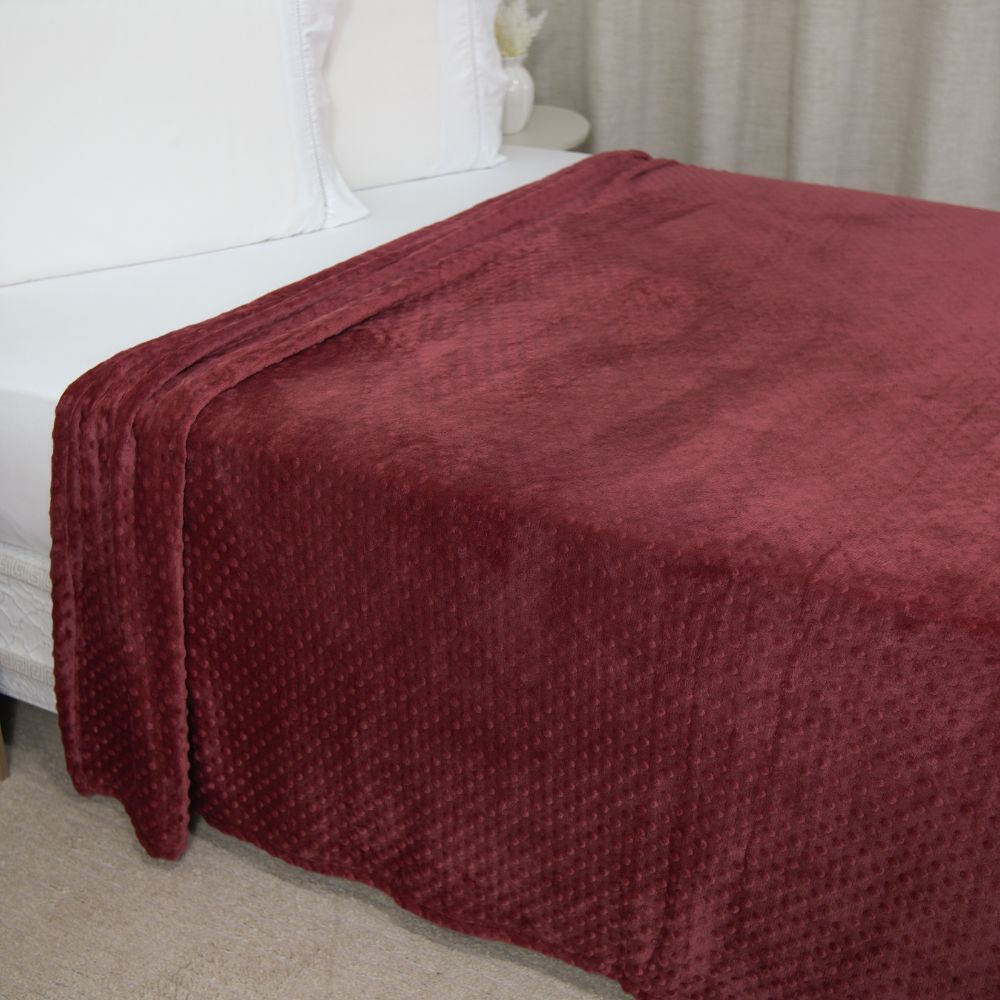 ❤️ Manta Delicatta Fleece Bolinha 2,20x2,40m - Vermelho
