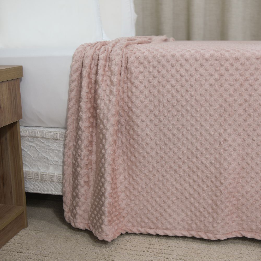 🌸 Manta Delicatta Fleece Bolinha 2,20x2,40m - Rosa