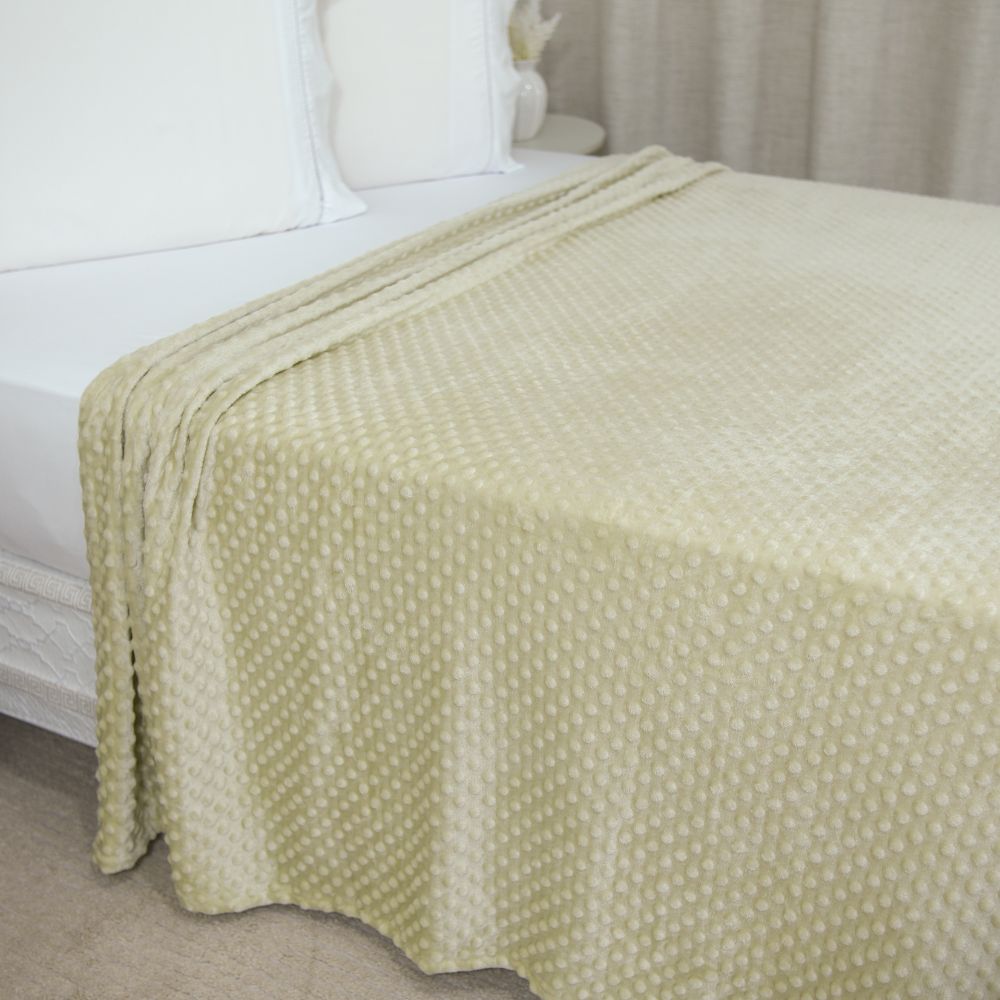 ☁️ Manta Delicatta Fleece Bolinha 2,20x2,40m - Bege