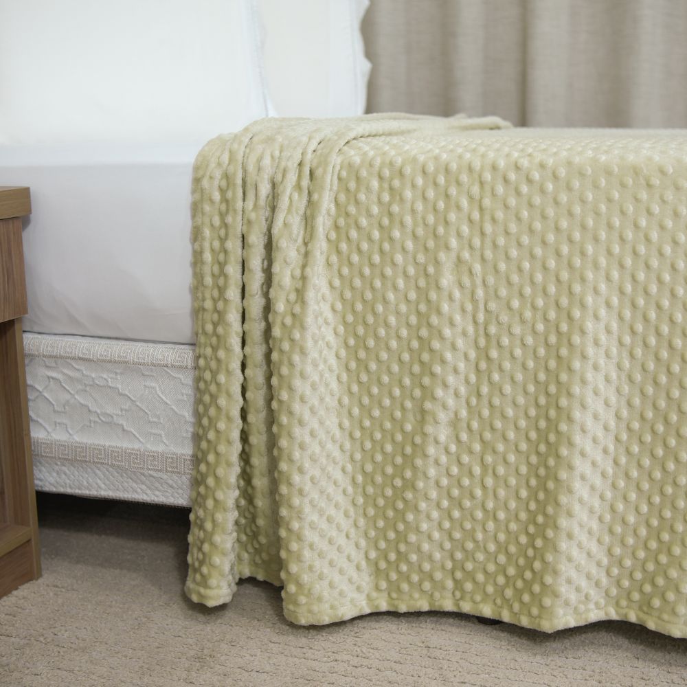 ☁️ Manta Delicatta Fleece Bolinha 2,20x2,40m - Bege