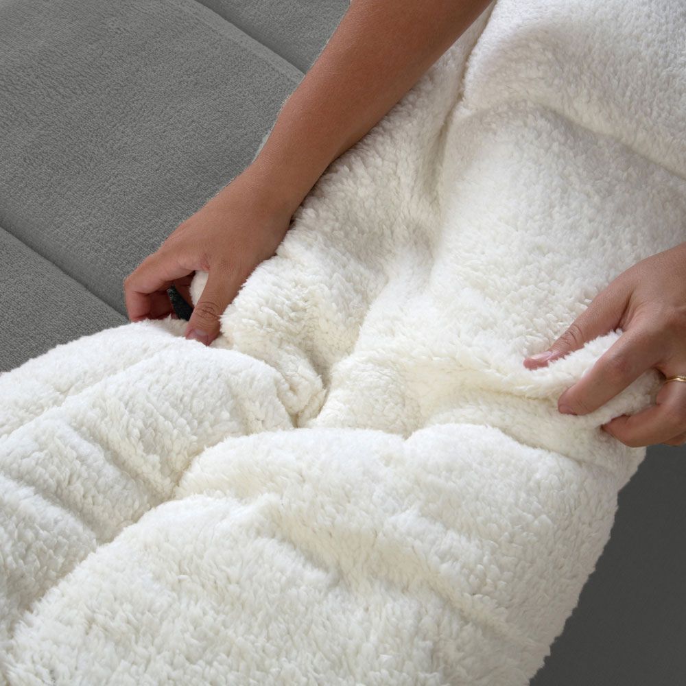 🛏️ Coberdrom Casal Dupla Face Sherpa Carneiro - Cinza