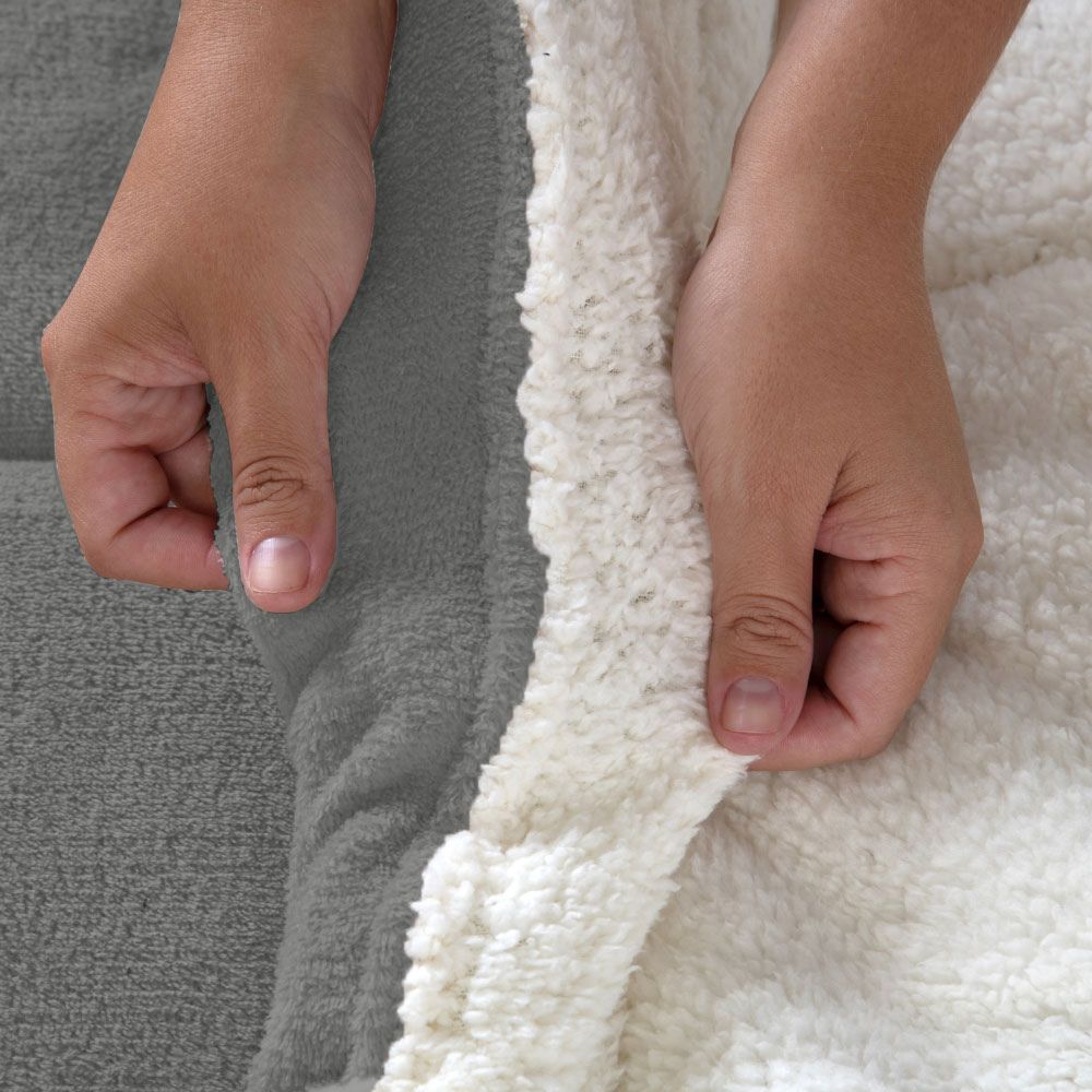 🛏️ Coberdrom Casal Dupla Face Sherpa Carneiro - Cinza