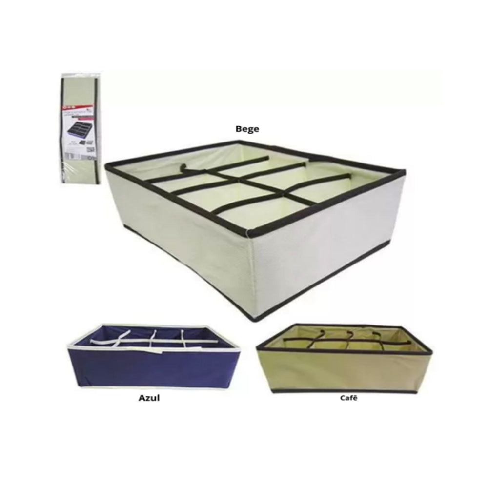📦 Caixa Organizadora 32x24x12cm Bege TRC7878 - Empilhável