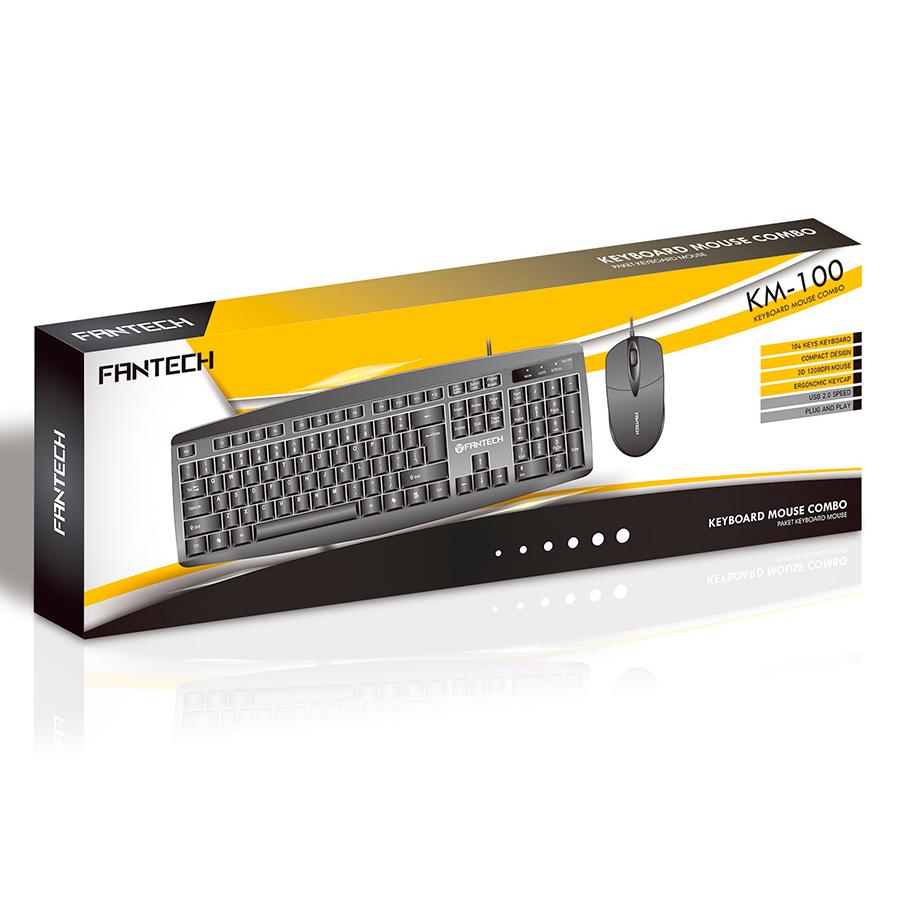 ⌨️ Kit Teclado + Mouse Fantech KM-100 - Teclas Silenciosas