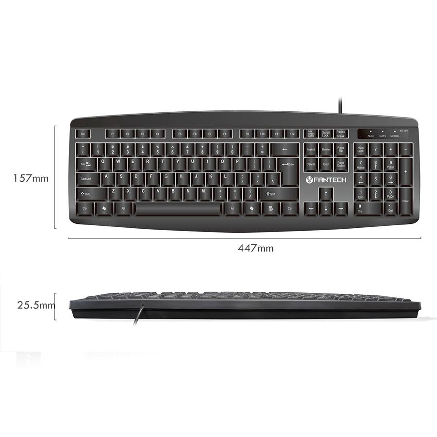 ⌨️ Kit Teclado + Mouse Fantech KM-100 - Teclas Silenciosas