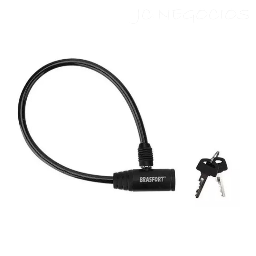 🔒 Cadeado Bicicleta 60cm Aço Trançado + 2 Chaves