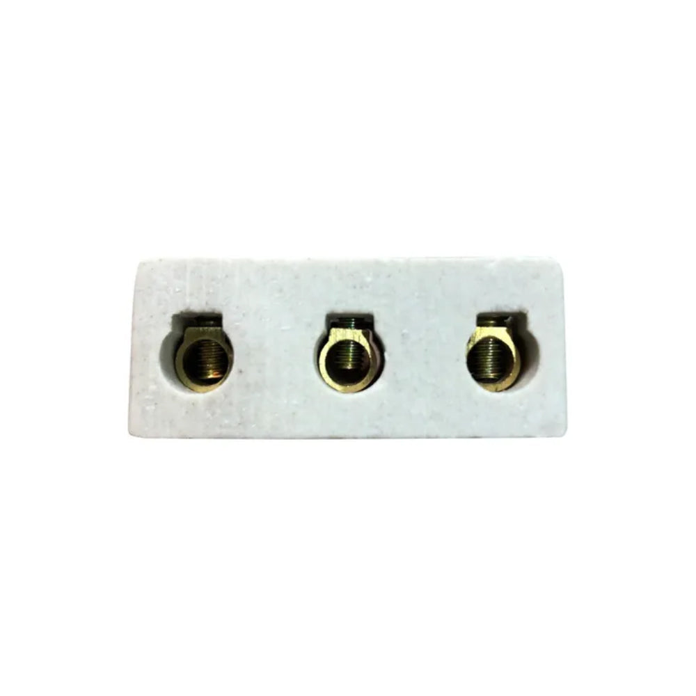 ⚡ Conector Chuveiro Tripolar 6mm Porcelana 50A 600V - Branco