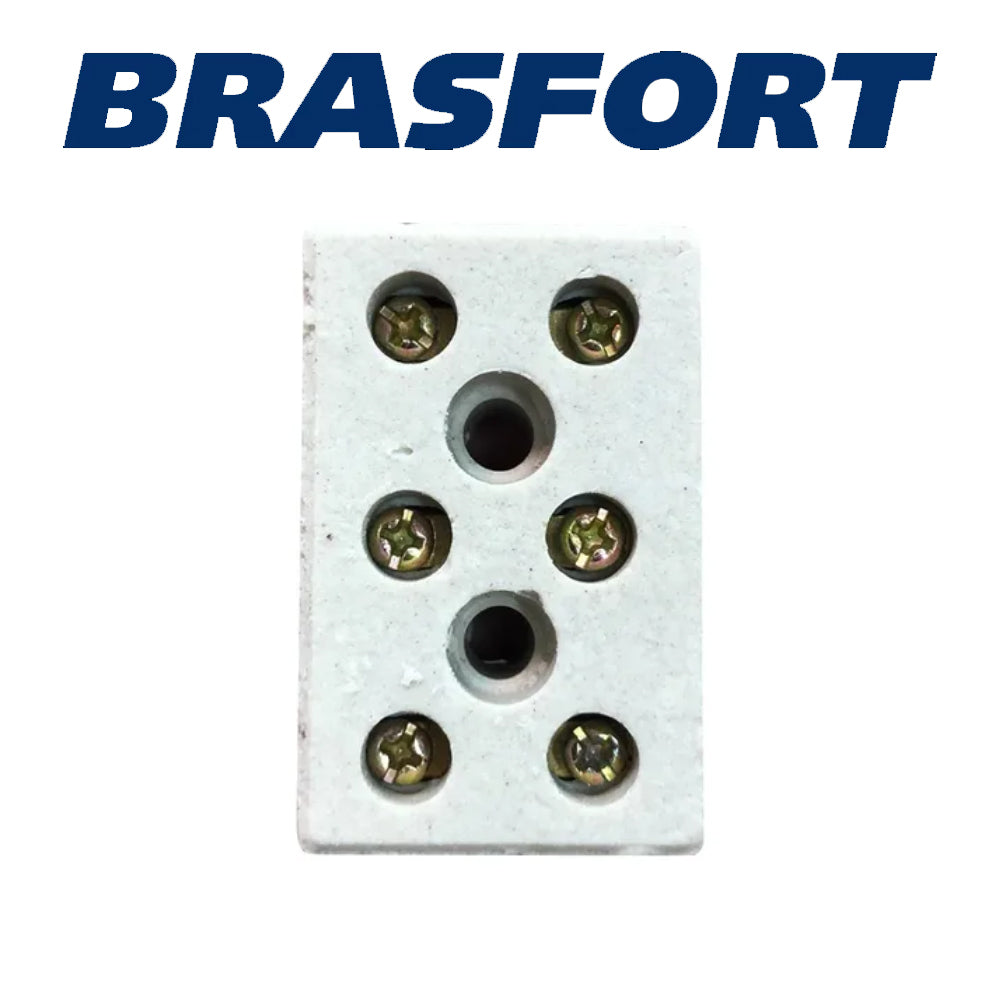 ⚡ Conector Chuveiro Tripolar 6mm Porcelana 50A 600V - Branco