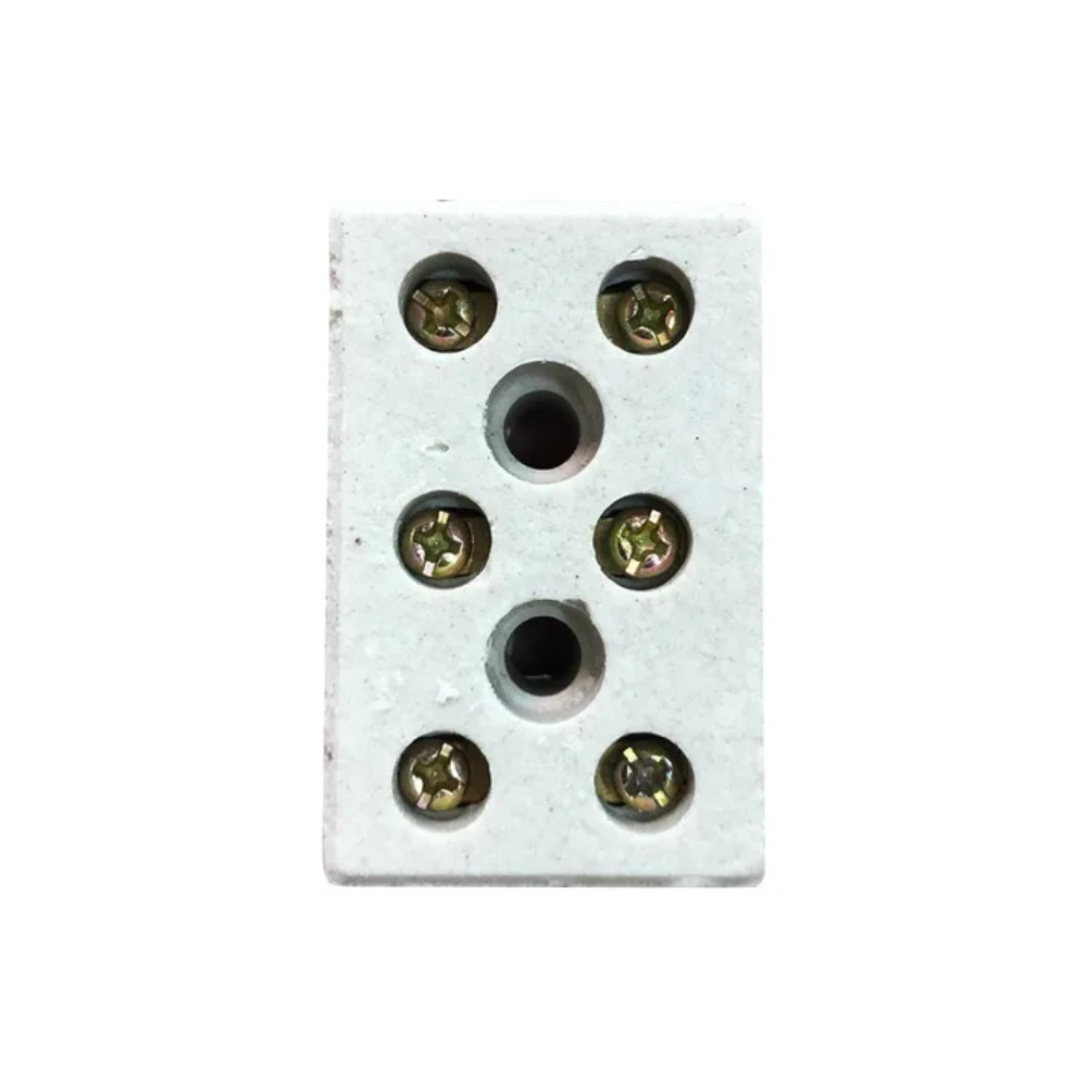 ⚡ Conector Chuveiro Tripolar 6mm Porcelana 50A 600V - Branco