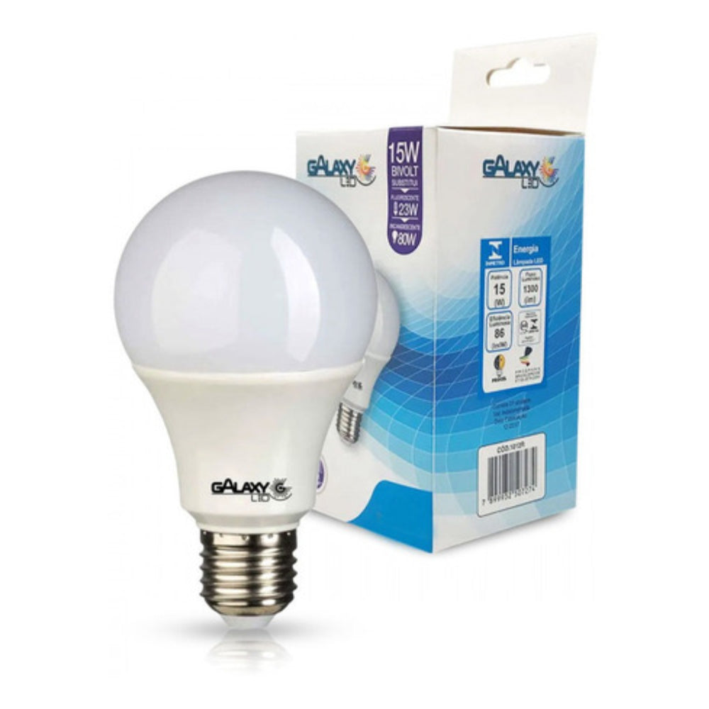 💡 Lâmpada LED Bulbo 9,5W Galaxy E27 - Luz Branca Fria