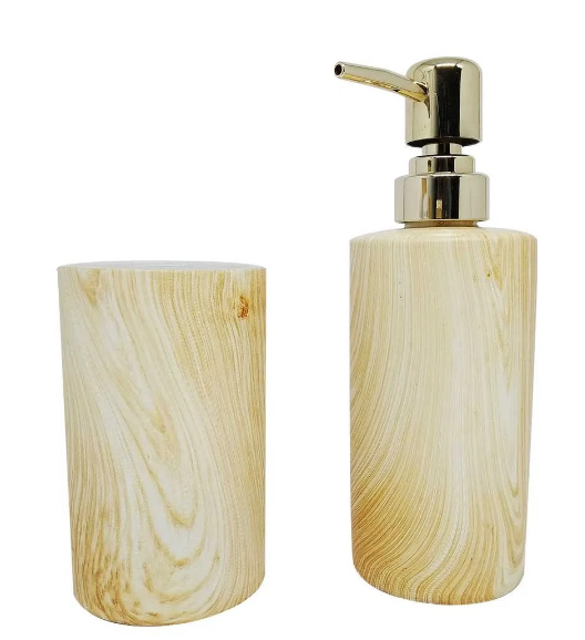 🚿 Kit Banheiro Marmorizado 2 Peças - Visual Hotel