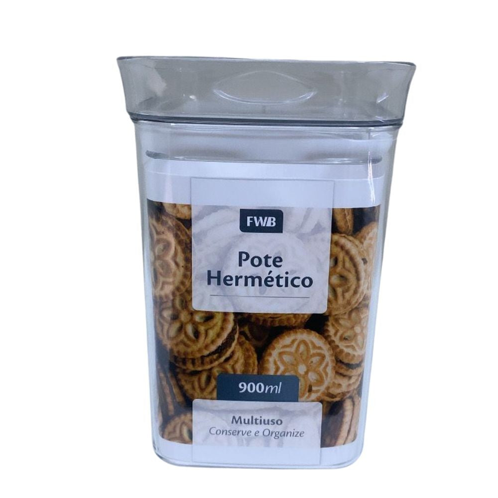 🍱 Pote Hermético Quadrado Transparente com Trava - Vedação Total