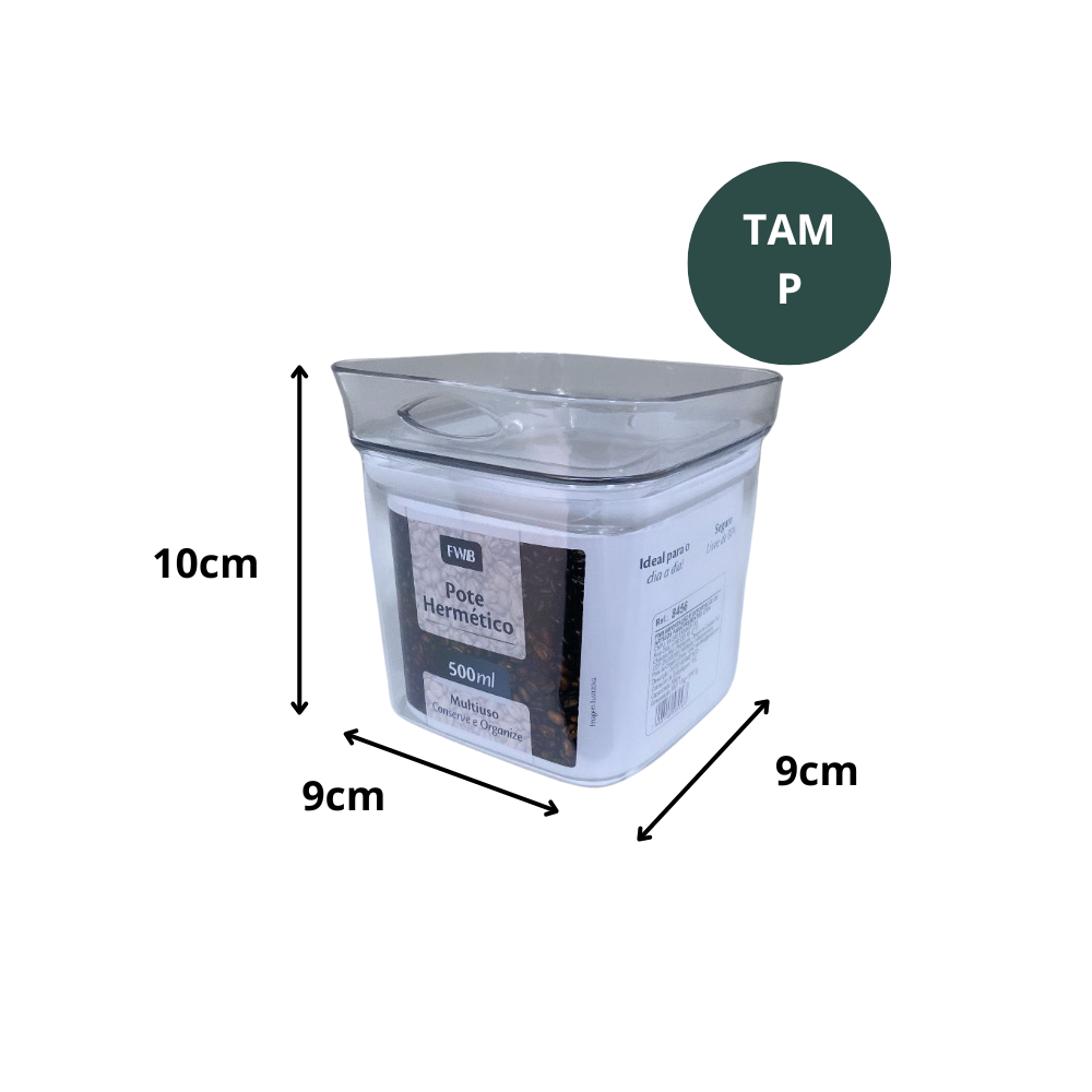 🍱 Kit 3 Potes Herméticos P/M/G - Vedação Total