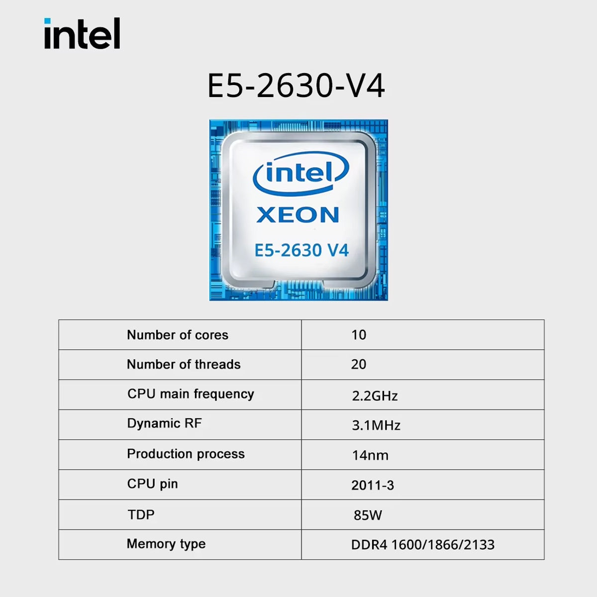💻 Processador Intel Xeon E5-2630 V4 - 10 Núcleos · 2.20GHz · Servidor