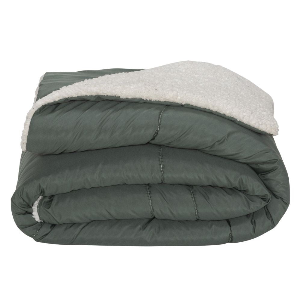🌲 Coberdrom Soft Solteiro Kit 3 Peças - Verde Militar
