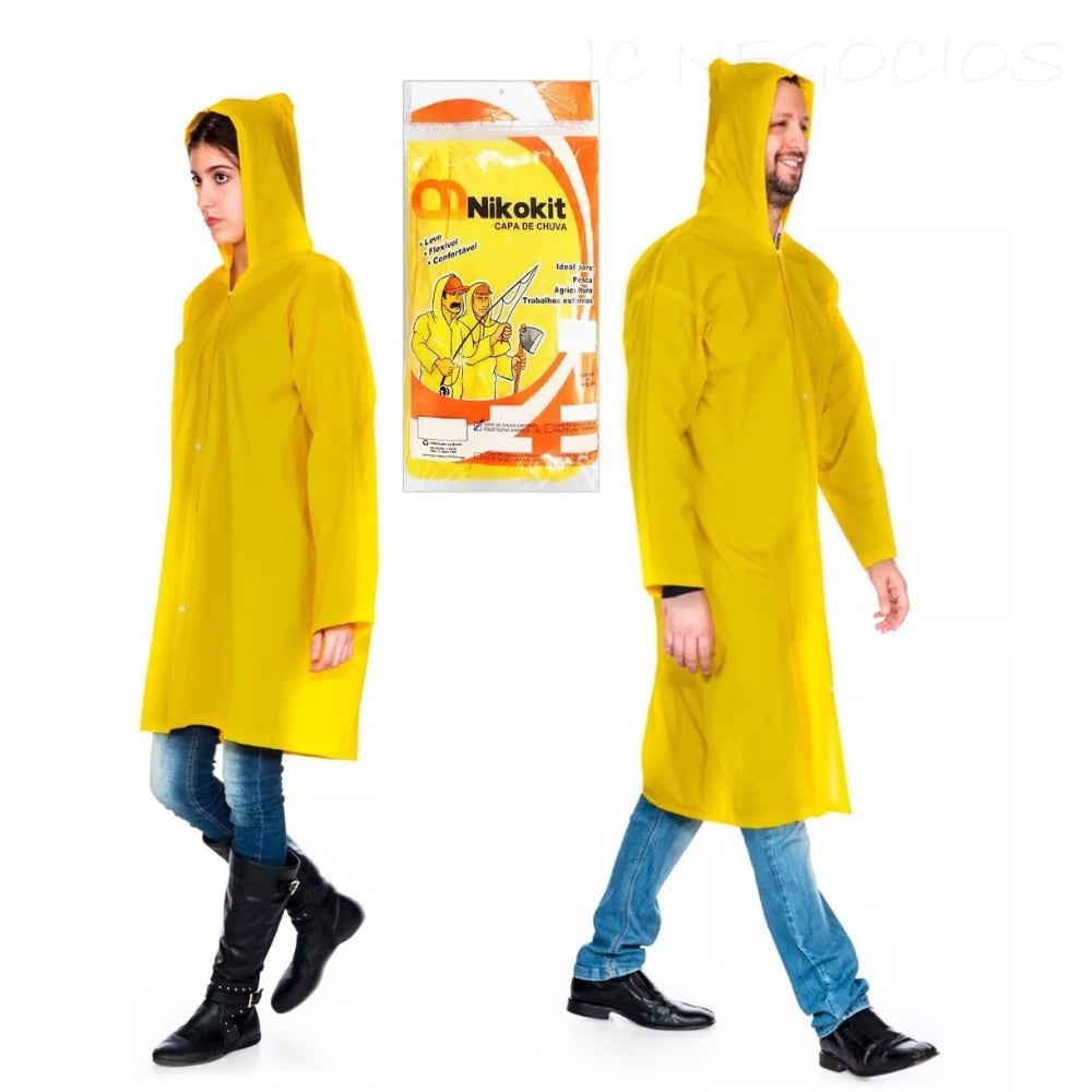 ☔ Capa de Chuva Nikokit Laminada G - Amarela