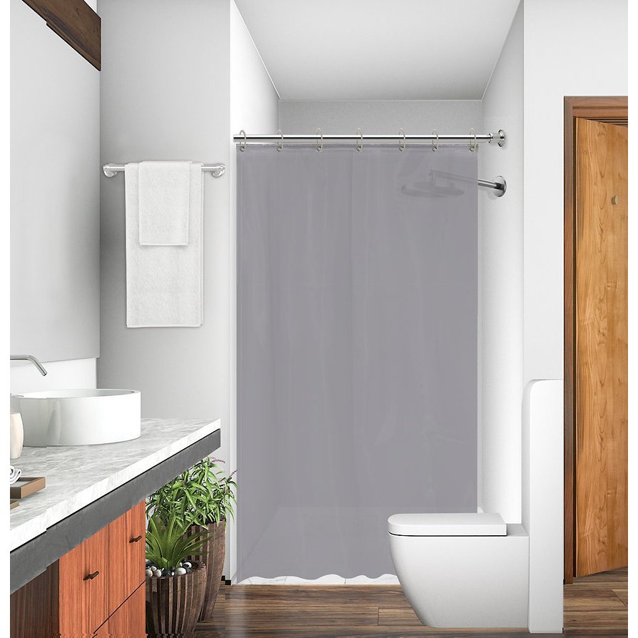 🚿 Cortina Box Banheiro Tecido Poliéster com Ganchos - 5 Cores