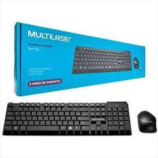 ⌨️ Kit Teclado + Mouse Sem Fio Multilaser TC251 - Teclas Flutuantes