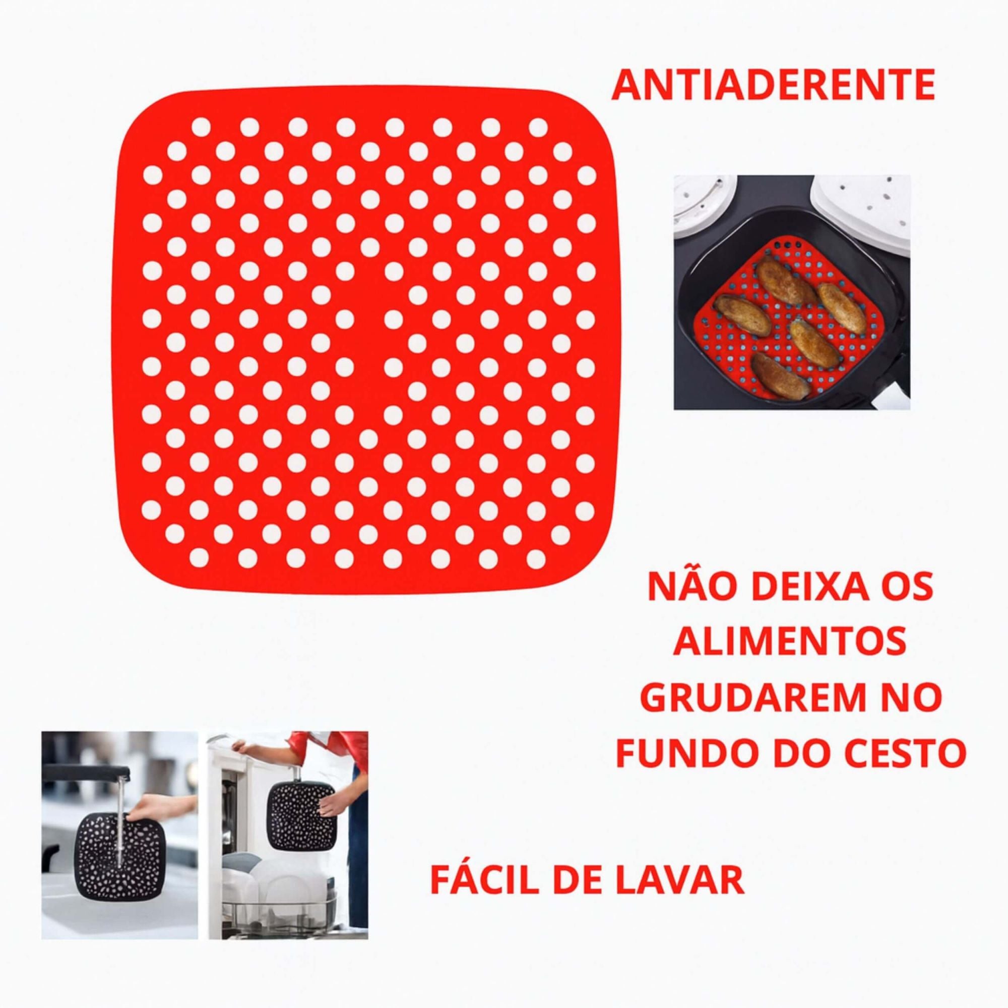 🍳 Tapete Silicone Air Fryer Antiaderente - Reutilizável