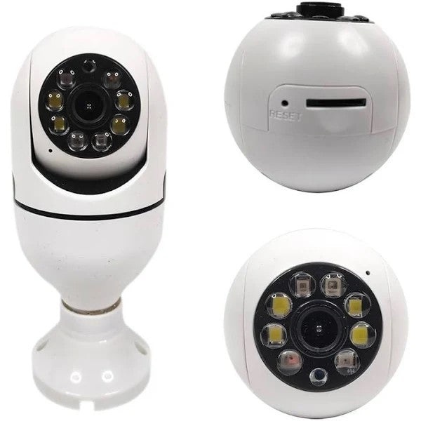 💡 Lâmpada com Câmera 360° Wi-Fi Visão Noturna - Segurança Inteligente