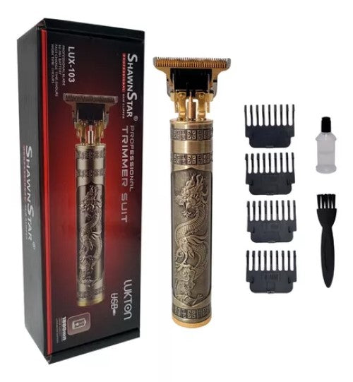 ✂️ Maquininha Acabamento Profissional Barba e Cabelo - Dourada 110V