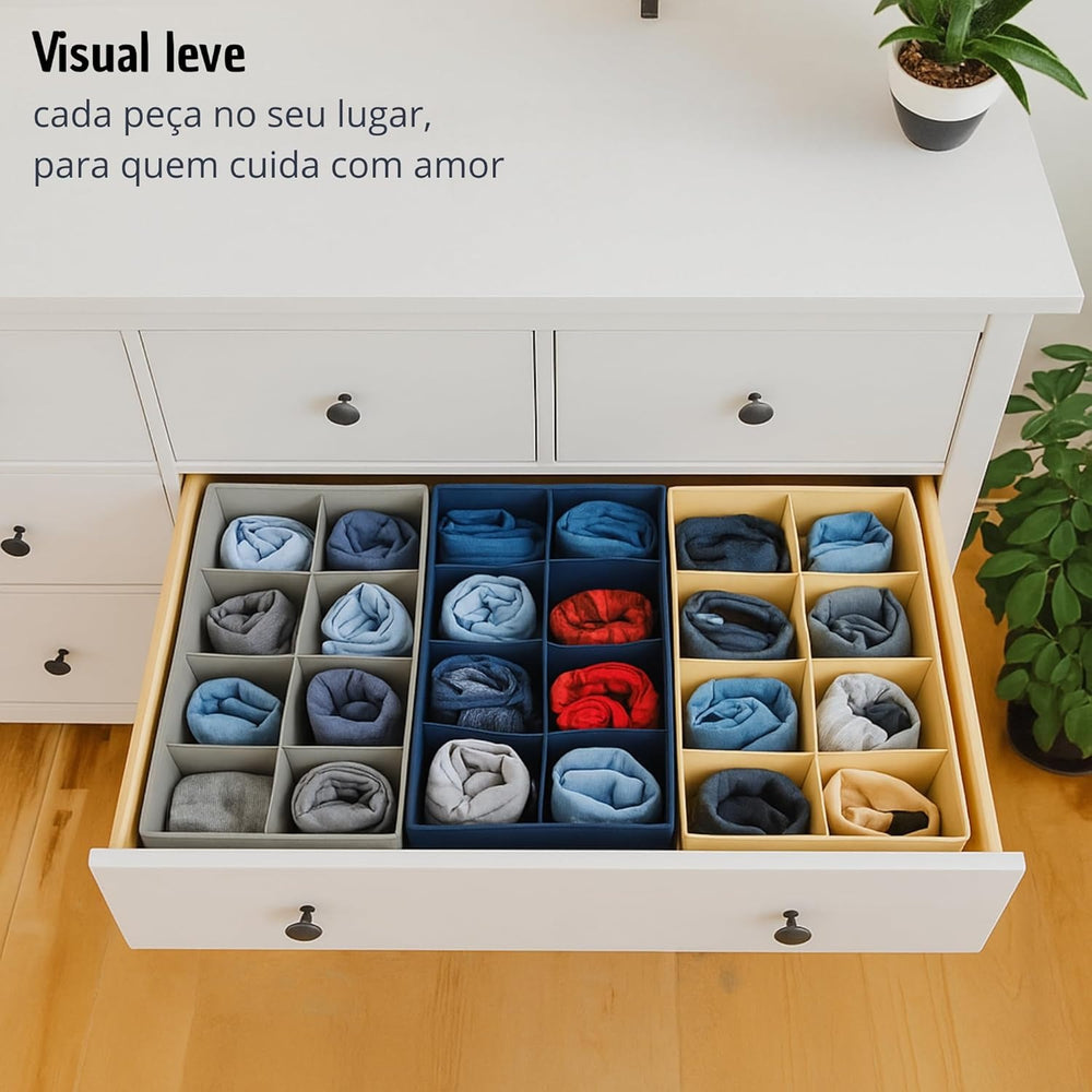 📦 Caixa Organizadora 32x24x12cm Bege TRC7878 - Empilhável