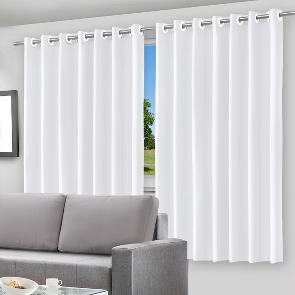 🌙 Cortina Blackout 200x140cm Película Cinza com Ilhós - Bloqueia 100% Luz