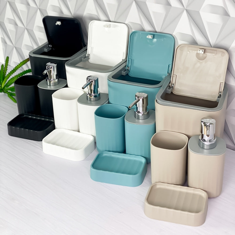 🚽 Kit Banheiro Lavabo 4 Peças - Resistente e Moderno