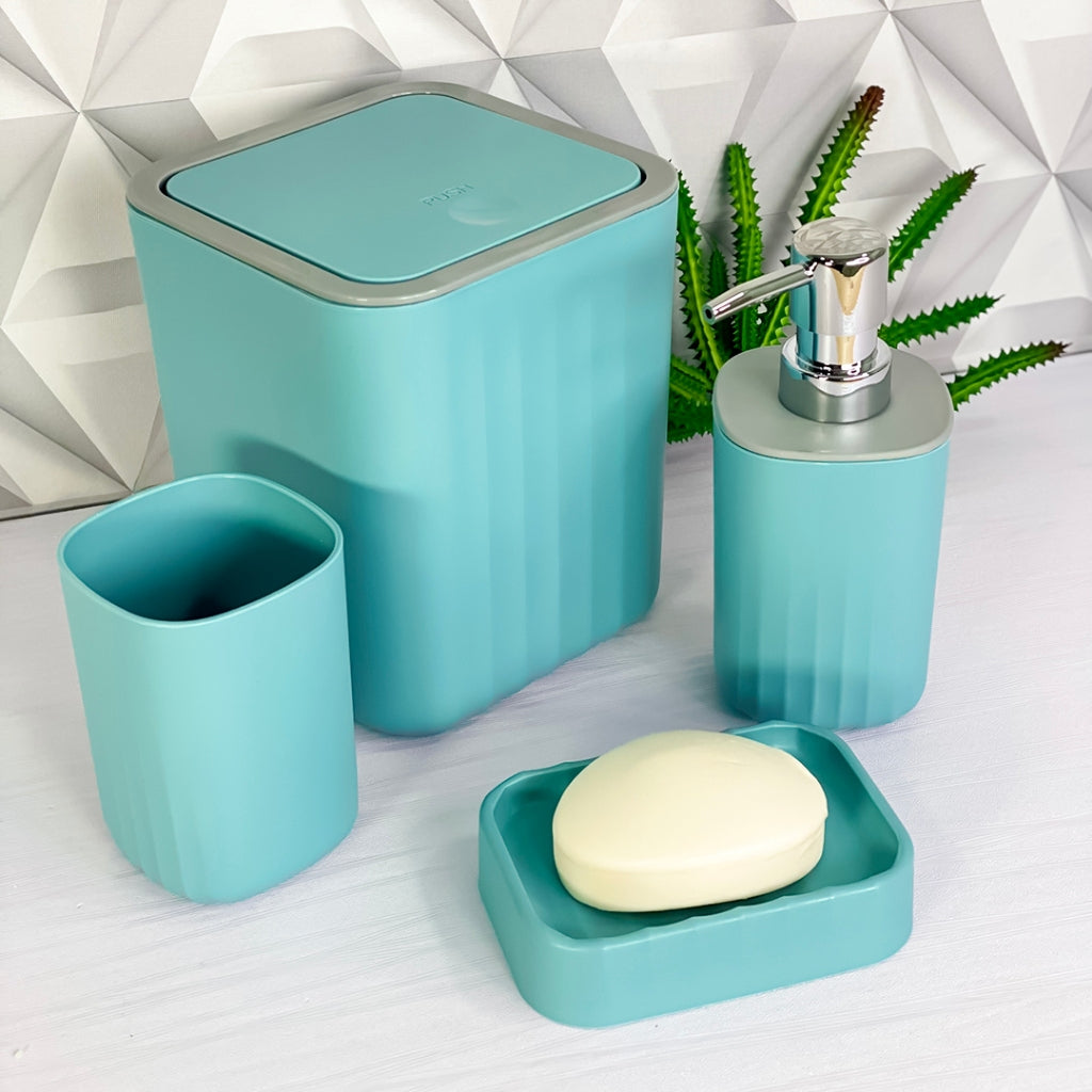 🚽 Kit Banheiro Lavabo 4 Peças - Resistente e Moderno