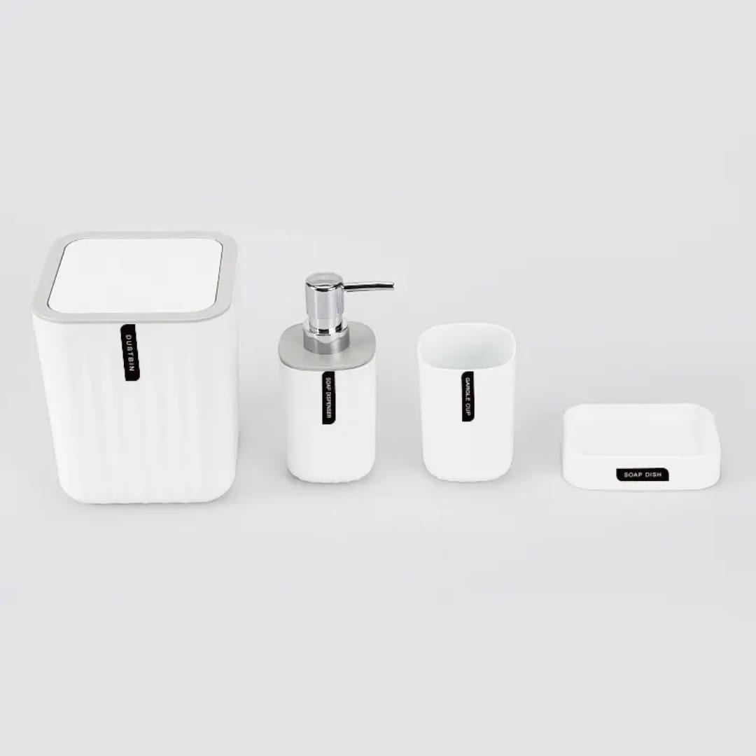 🚽 Kit Banheiro Lavabo 4 Peças - Resistente e Moderno