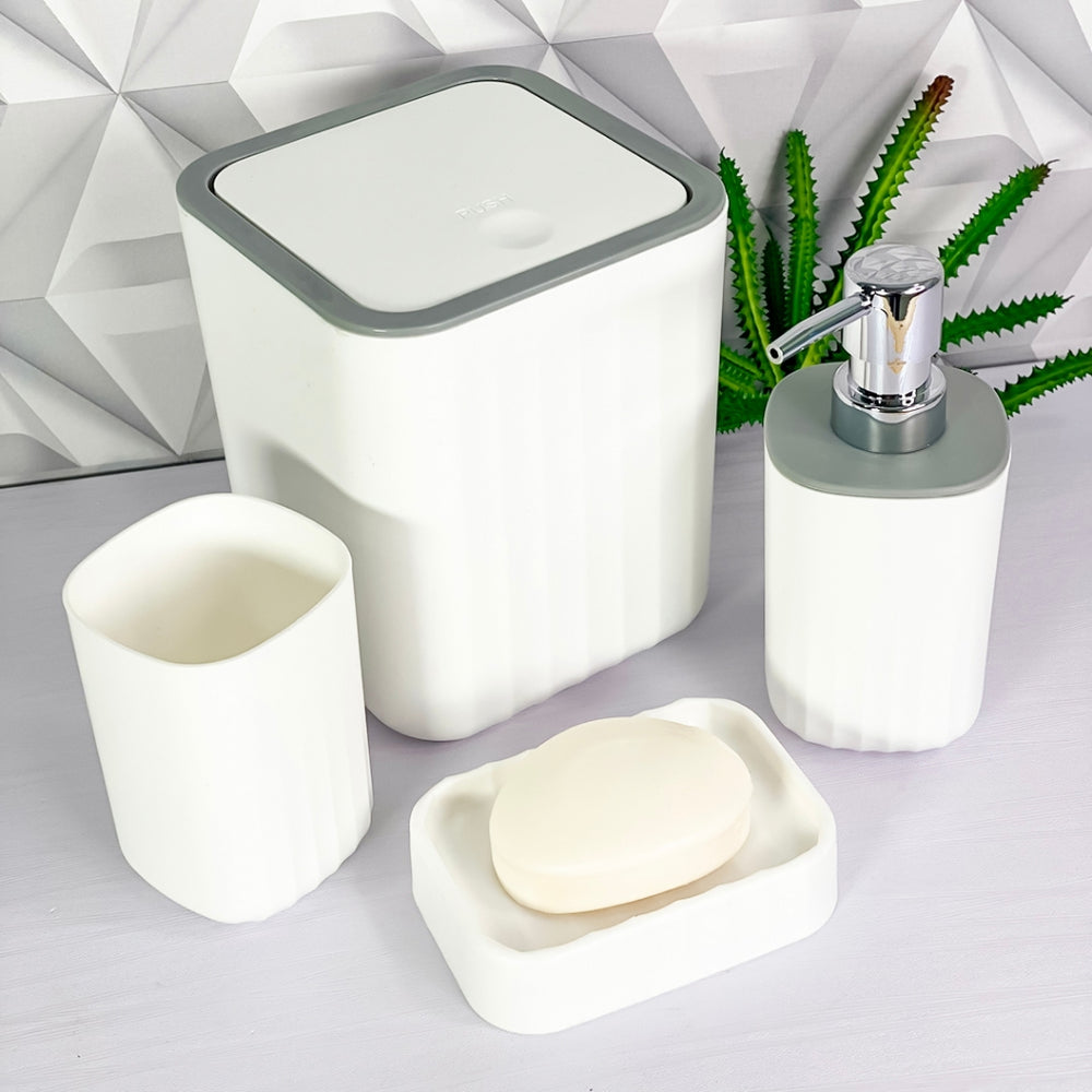 🚽 Kit Banheiro Lavabo 4 Peças - Resistente e Moderno