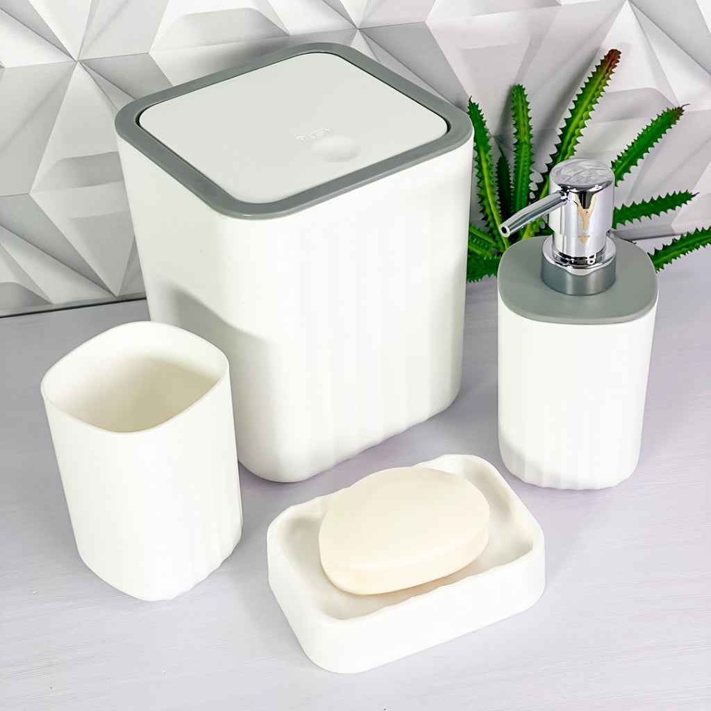 🚽 Kit Banheiro Lavabo 4 Peças - Resistente e Moderno