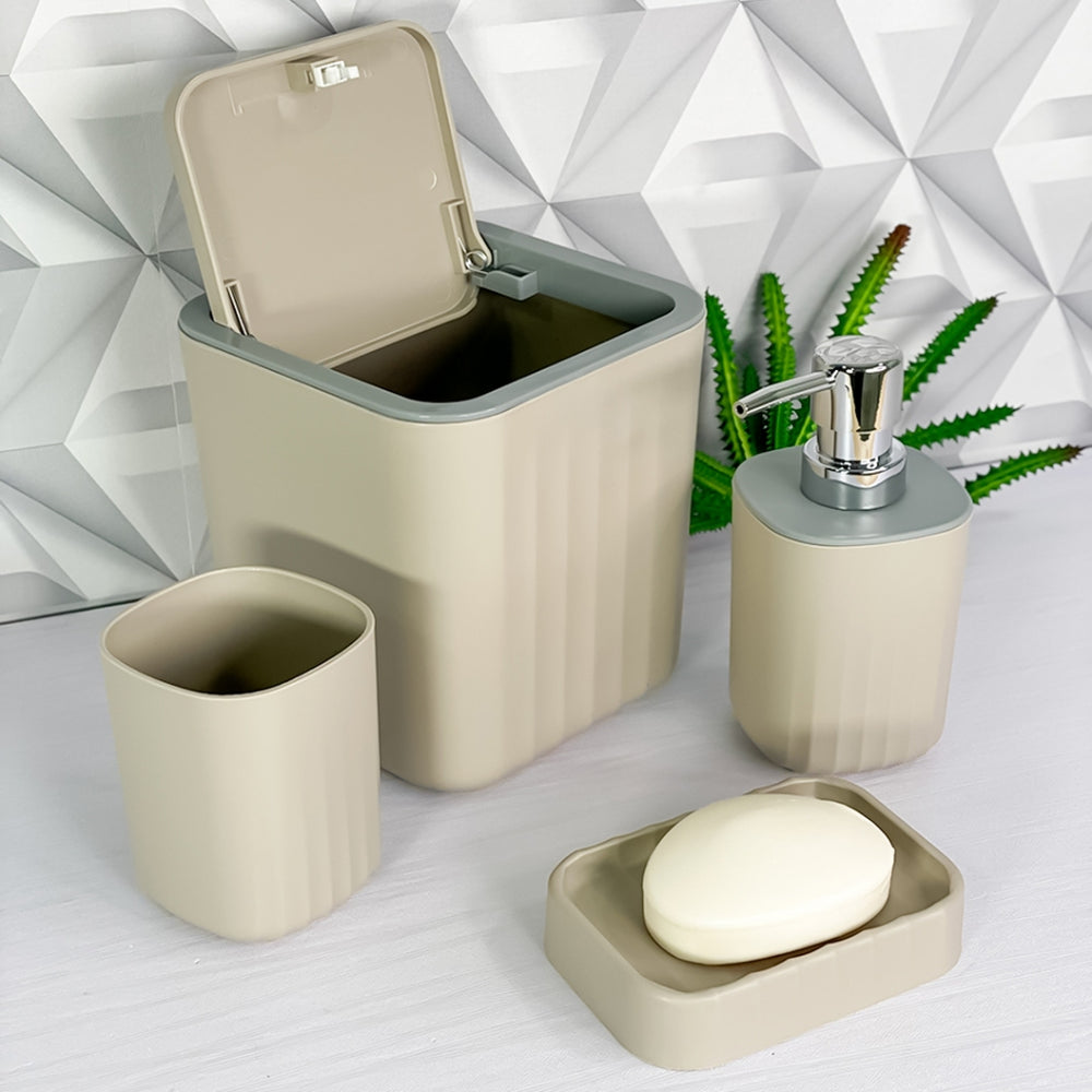 🚽 Kit Banheiro Lavabo 4 Peças - Resistente e Moderno