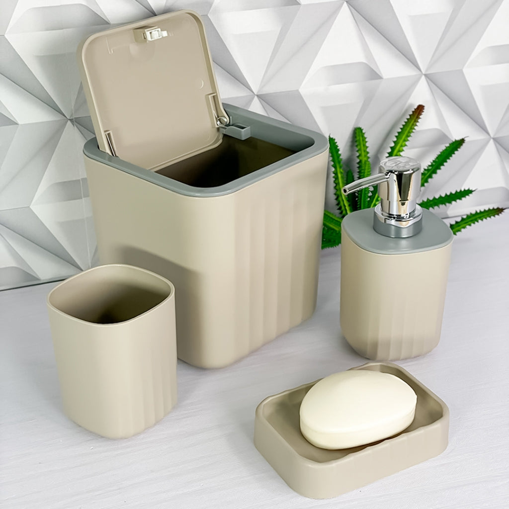 🚽 Kit Banheiro Lavabo 4 Peças - Resistente e Moderno