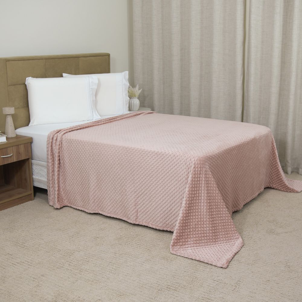 ☁️ Manta Delicatta Fleece Bolinha 2,20x2,40m - Cores Sortidas