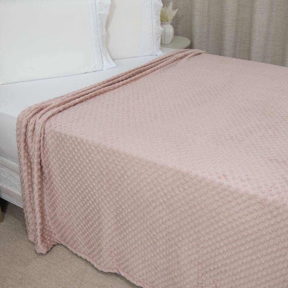 🌸 Manta Delicatta Fleece Bolinha 2,20x2,40m - Rosa