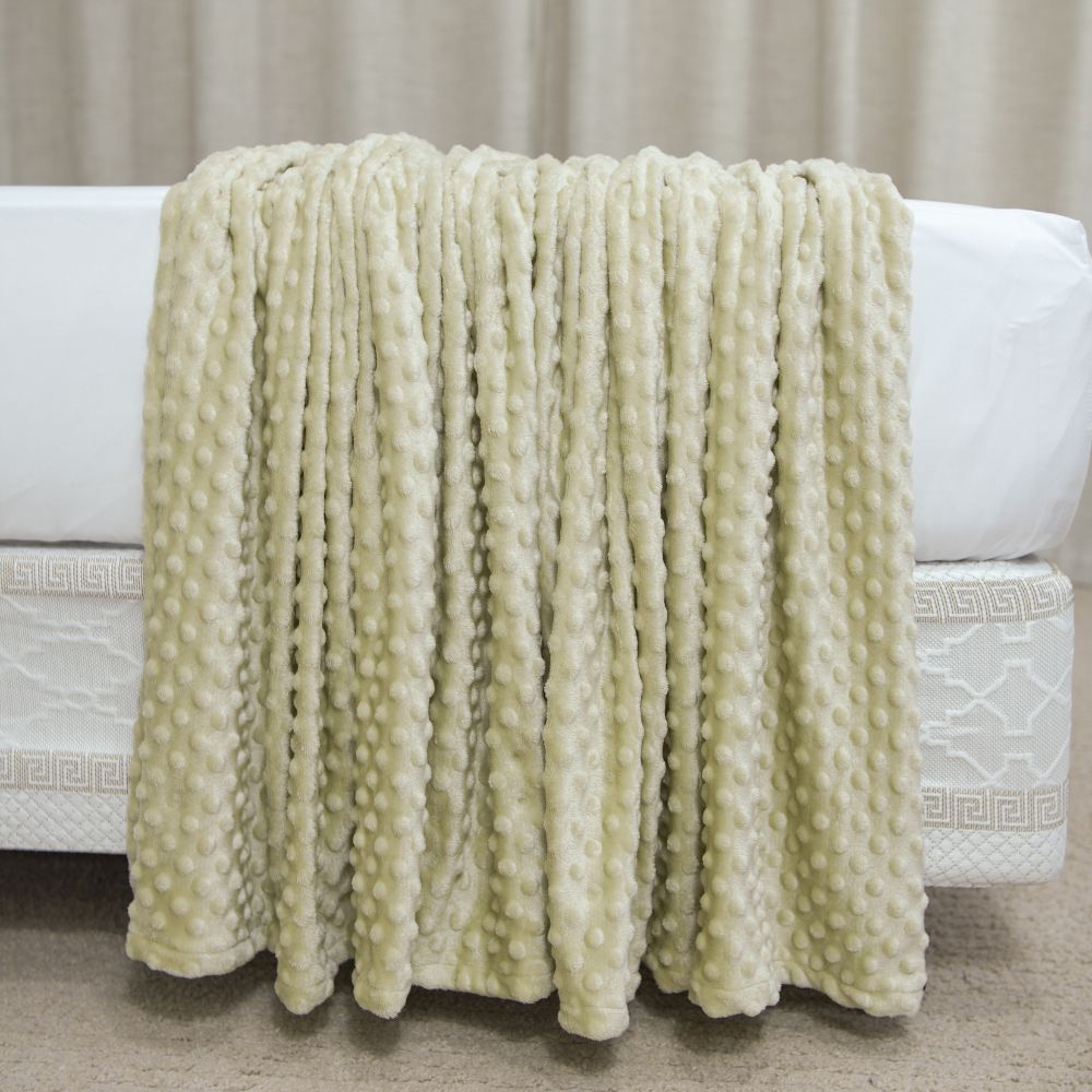 ☁️ Manta Delicatta Fleece Bolinha 2,20x2,40m - Bege