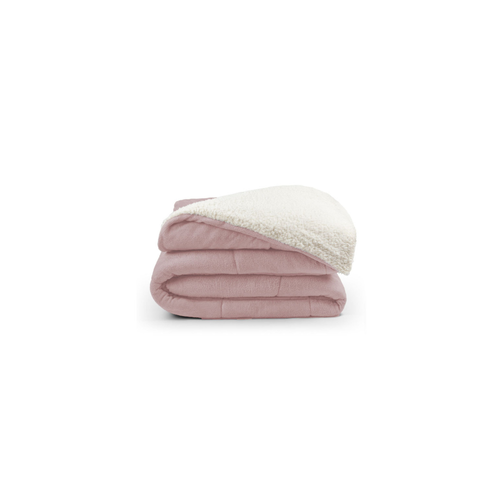 🌸 Coberdrom Casal Dupla Face Sherpa Carneiro - Rosa